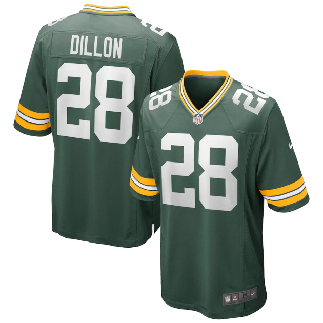 mens nike aj dillon green green bay packers game jersey